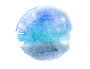 Blue and gray watercolor circle