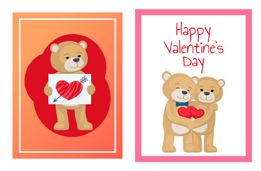 I Love You and Me Teddy Bears Vector