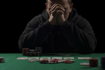 Poker table setup. High resolution image for gambling industry containning pokers chips, cards,...