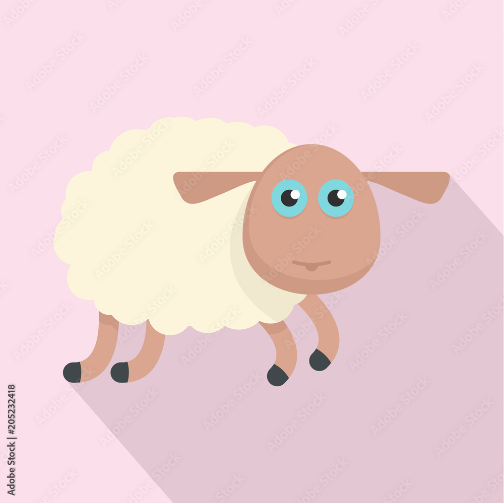 Poster sheep icon. flat illustration of sheep vector icon for web design