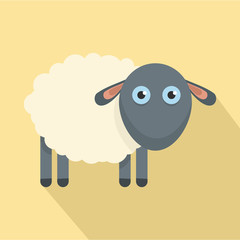 Cute sheep icon. Flat illustration of cute sheep vector icon for web design