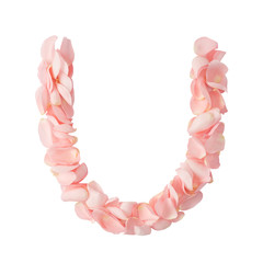 Obraz premium Letter U of pink flowers