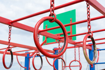 rings of children's sports horizontal bar.