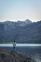 Fototapeta na wymiar Scenic View Of Futalaufquen's Lake in Patagonia