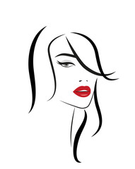 Beautiful stylish Woman face logo