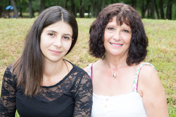 Outdoor Portrait Of Loving senior Mother And Daughter