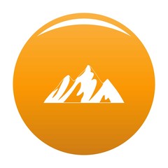 Top of mountain icon. Simple illustration of top of mountain vector icon for any design orange