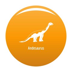 Andesaurus icon. Simple illustration of andesaurus vector icon for any design orange