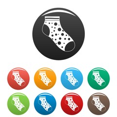 Small sock icon. Simple illustration of small sock vector icons set color isolated on white