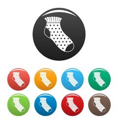 Girl sock icon. Simple illustration of girl sock vector icons set color isolated on white