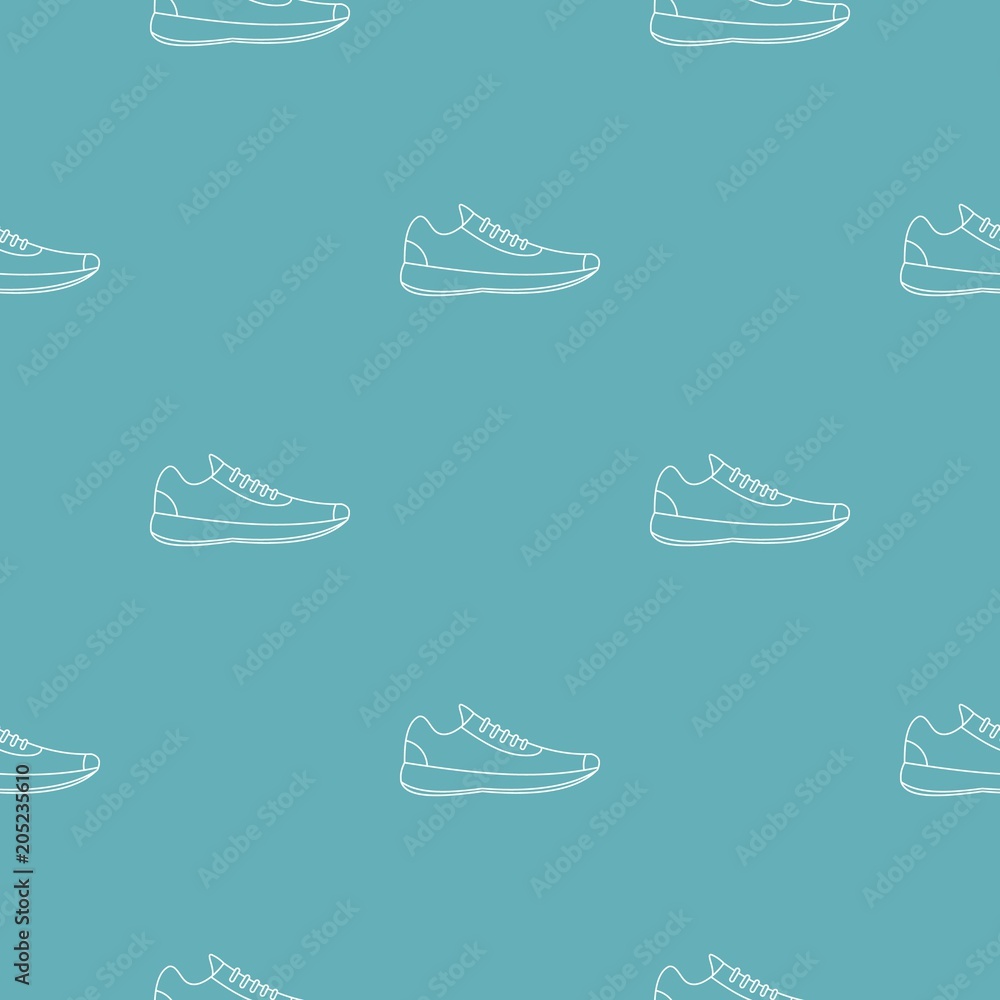 Poster sneakers pattern vector seamless repeating for any web design