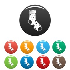 Textile sock icon. Simple illustration of textile sock vector icons set color isolated on white