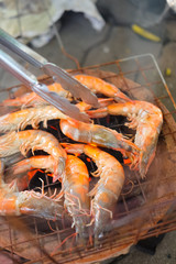 Shrimp on clay stove