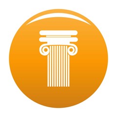 Column with curl icon. Simple illustration of column with curl vector icon for any design orange