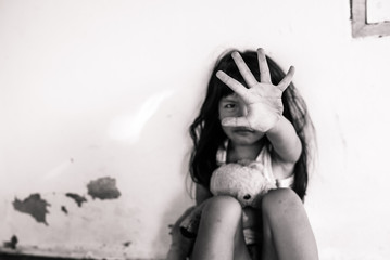 Stop abusing violence. violence, terrified , A fearful child