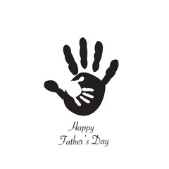 Fototapeta na wymiar Father and child in hand. Baby baby hand prints. Happy Father's Day greeting card