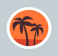 Obraz premium Round Sketch of Wonder Palms Vector Illustration