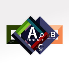 Geometric infographic banner, paper info diagram created with color shapes