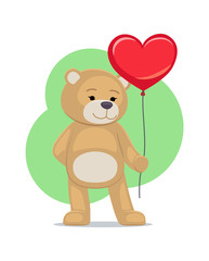 I Love You Poster Adorable Teddy Gently Hold Heart