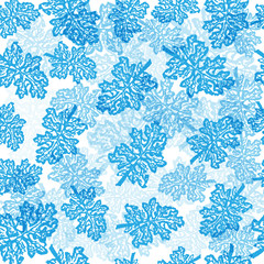 Blue leaves seamless pattern