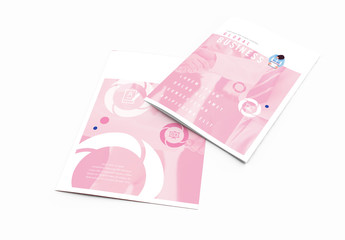 Brochure Layout With Pink Accents
