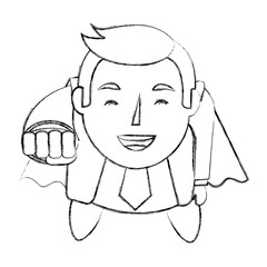 super businessman flying success business vector illustration