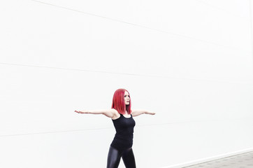 Beautiful redhead  yoga girl