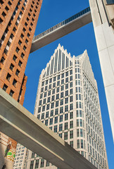 Fototapeta na wymiar Skywalk connector Downtown Detroit