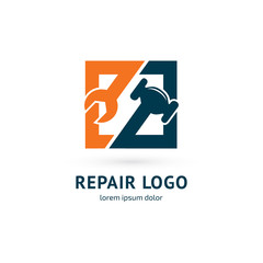 Logo design abstract repair vector template.