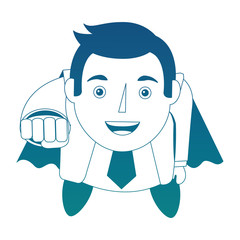 aerial view of elegant businessman super hero avatar character vector illustration design