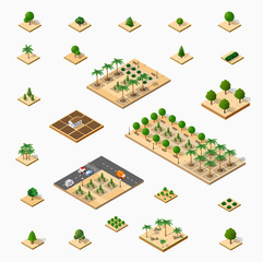 Isometric 3D set park