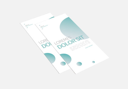 Trifold Brochure Layout With Teal Accents