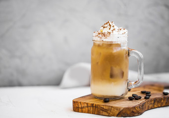 Ice coffee cup with cream