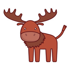cute elk icon over white background, colorful design. vector illustration
