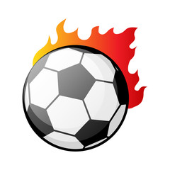 Obraz premium Burning Soccer ball in flames vector illustration