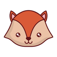 cute fox icon over white background, colorful design. vector illustration