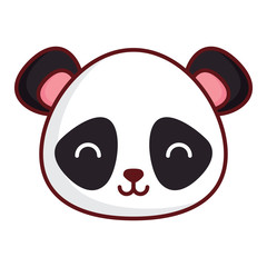 cute panda bear icon over white background, colorful design. vector illustration