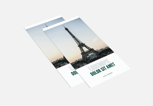 Trifold Brochure Layout With Green Accents
