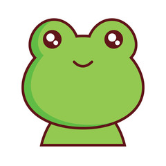 cute frog icon over white background, colorful design. vector illustration