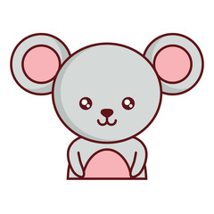 cute mouse icon over white background, colorful design. vector illustration