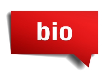 bio red 3d speech bubble