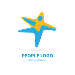 Logo design abstract people vector template.