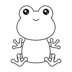 cute frog icon over white background, colorful design. vector illustration