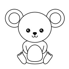 cute mouse icon over white background. vector illustration