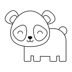 cute panda bear icon over white background, colorful design. vector illustration
