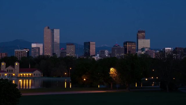 Night to Day Denver Skyline Smooth Time Lapse