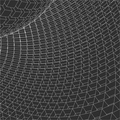 Abstract 3d Illuminated distorted Mesh Sphere . Neon Sign . Futuristic Technology HUD Element . Elegant Destroyed . Big data visualization .