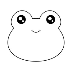 cute frog icon over white background, colorful design. vector illustration