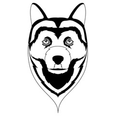 Silhouette of a siberian husky avatar