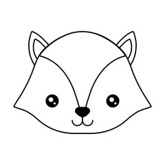 cute fox icon over white background,  vector illustration